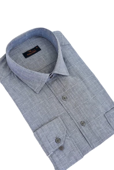 Erkek Klasik Uzun Kol Armürlü Gömlek BGL-ST02522 - Resim 8