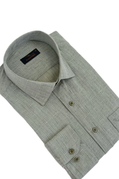 Erkek Klasik Uzun Kol Armürlü Gömlek BGL-ST02522 - Resim 11