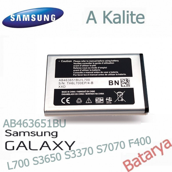 Samsung L700 B5310 M7603 F400 S5600 J800 AB463651BU Uyumlu Yedek Batarya