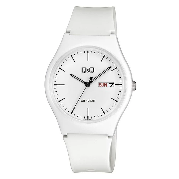 Q&Q A212J002Y Su Geçirmez Silikon Kordonlu Çift Takvimli Kol Saati - 2