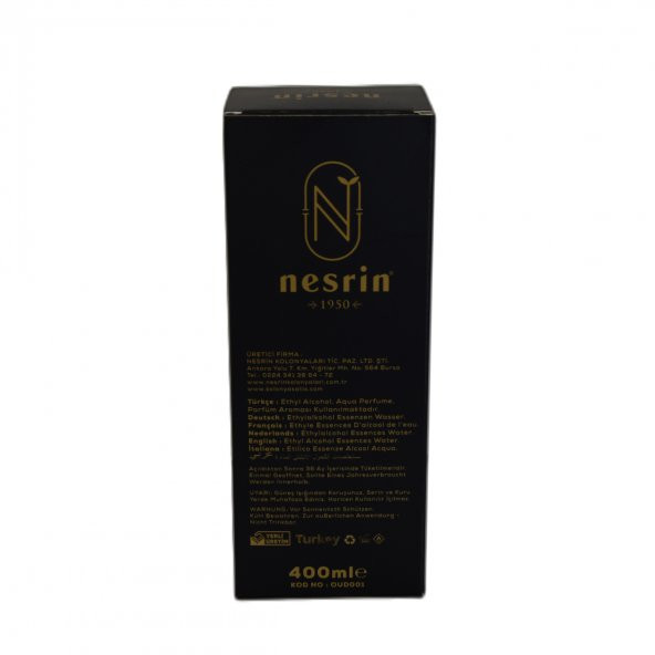 Nesrin Oud Kolonyası 80 Derece Özel Seri Kutulu Pet Şişe 400 ML - Eau De Cologne - 5