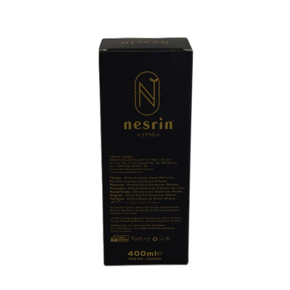 Nesrin Oud Kolonyası 80 Derece Özel Seri Kutulu Pet Şişe 400 ML - Eau De Cologne - Resim 2