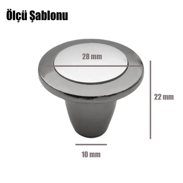 Sedef Düğme Kulp Mobilya Mutfak Çekmece Dolap Dolabı Kapak Kulpu Kulpları Kulbu Mat Siyah Krom Metal - Resim 4