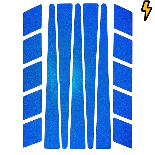 Şerit Tasarımlı Reflektif Mavi Motosiklet Kask Sticker Çınar Extreme - 2