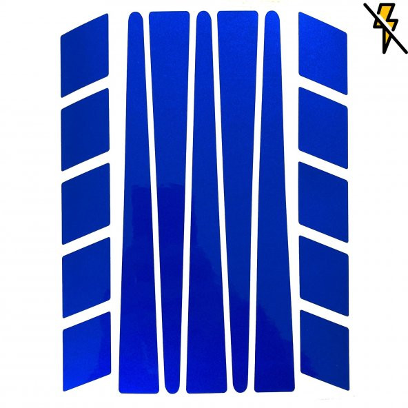 Şerit Tasarımlı Reflektif Mavi Motosiklet Kask Sticker Çınar Extreme - 3