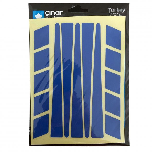 Şerit Tasarımlı Reflektif Mavi Motosiklet Kask Sticker Çınar Extreme - 5