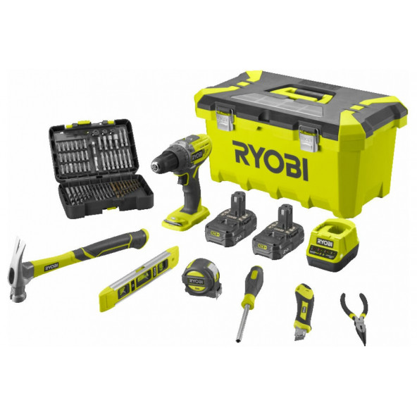 Ryobi R18DD3-220TAH 18V Akülü Matkap Setli