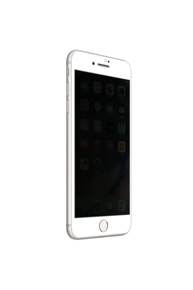 Apple iPhone 7 Plus Gizli Kırılmaz cam Privacy Tam Kaplayan Beyaz - 2