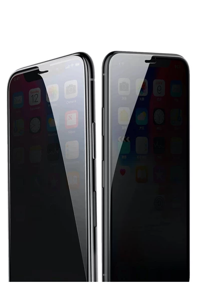 Apple iPhone 11 Gizli Kırılmaz cam Privacy Tam Kaplayan Siyah - 2