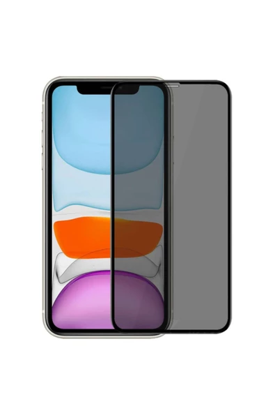 Apple iPhone 11 Pro Gizli Kırılmaz cam Privacy Tam Kaplayan Siyah