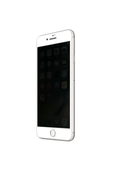 Apple iPhone 7 Plus Gizli Kırılmaz cam Privacy Tam Kaplayan Beyaz - 3