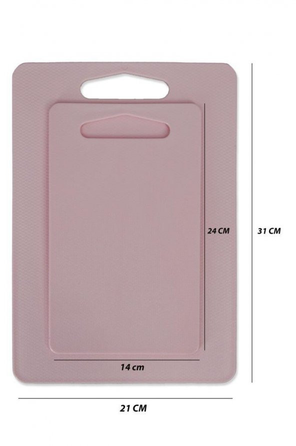 Kesme Tahtası Plastik 2li Pembe - Resim 3