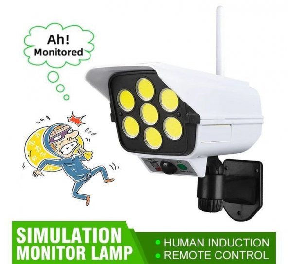 gaman Sahte Kamera Görünümlü Güneş Enerjili Solar Bahçe Lambası Solar Armatür 3Mod Kumandalı Sensörlü Lamb - 4