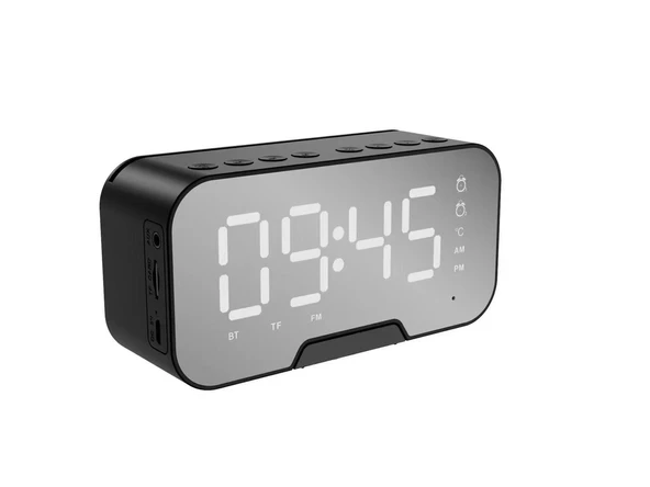 K10 Alarmlı Dijital Çalar Saat /Bluetooth Hoparlör Speaker Fm Radyo Siyah Renk ürün görseli