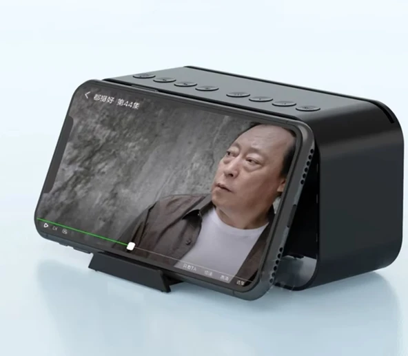 K10 Alarmlı Dijital Çalar Saat /Bluetooth Hoparlör Speaker Fm Radyo Siyah Renk - Resim 2