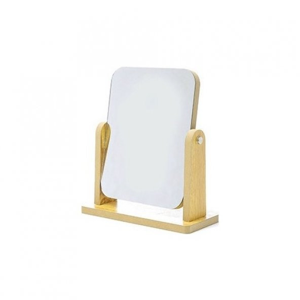 gaman Masaüstü Standlı Ayarlanabilir Ahşap Dekoratif Şık Makyaj Aynası 18*13CM - 2