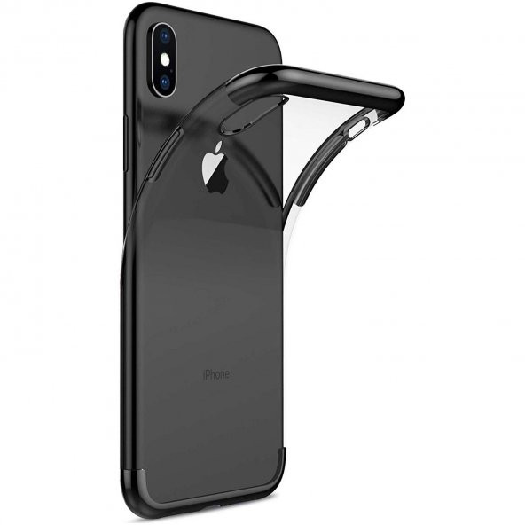iPhone X Parlak Lazer Silikon Kılıf Siyah