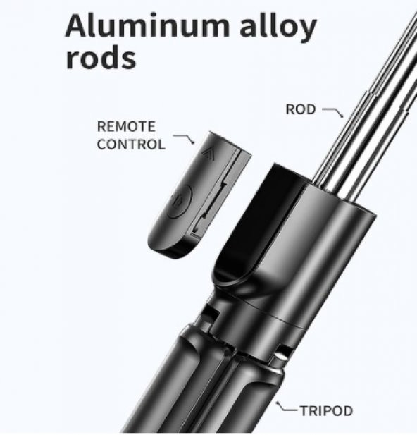 gaman Işıklı Youtuber - Tiktok Selfie Çubuğu - Tripod - Bluetooth Kumandalı - 5