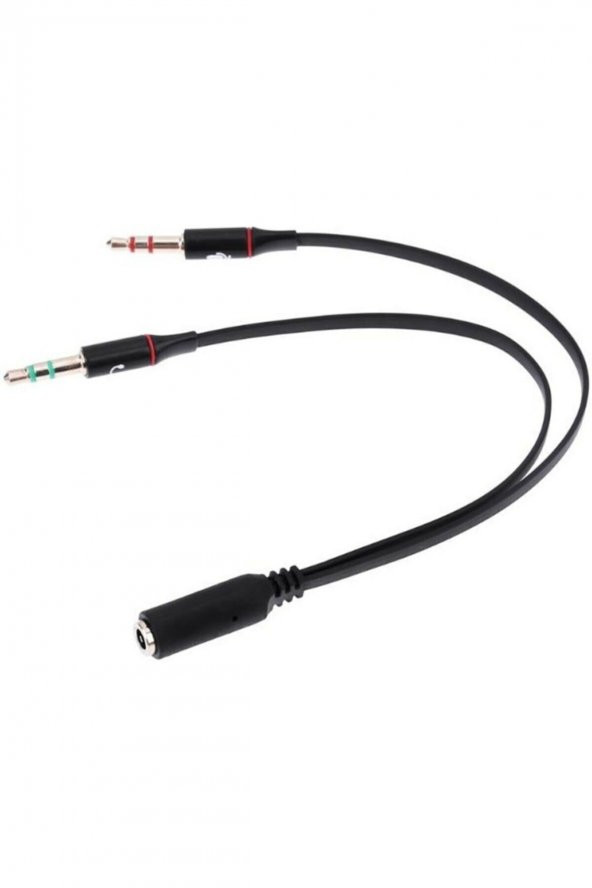Kulaklık Mikrofon 3.5mm Çevirici Ayırıcı Switch Splitter - Kablo - Tek Girişi Çifte Çevirir