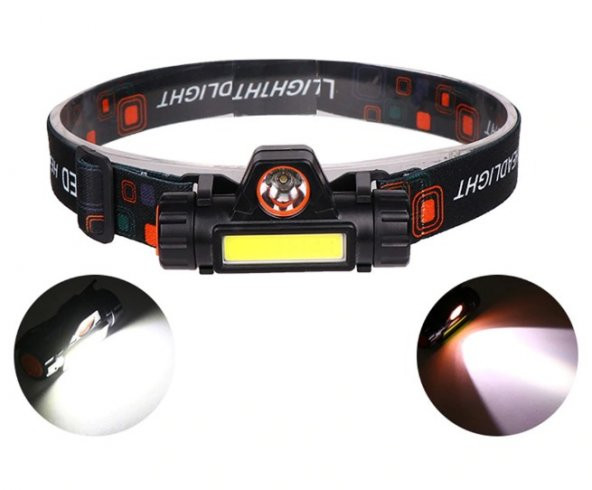 gaman 1200 Lümen Cob Led Şarjlı Kafa LAmbası Şarjlı Kafa Feneri - 2