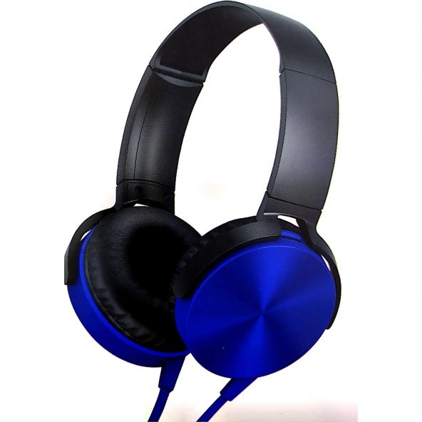 gaman Extra Bass Mikrofonlu Kulaklık 3.5mm Stereo Telefon Tablet Bilgisayar Uyumlu Gaming (Mavi)