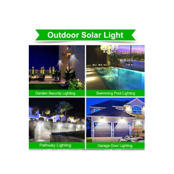 100 Led Sensörlü Solar Güneş Enerjili Lamba - Bahçe Lambası - Solar Sokak Lambası 3 Mod Fotoselli - 7