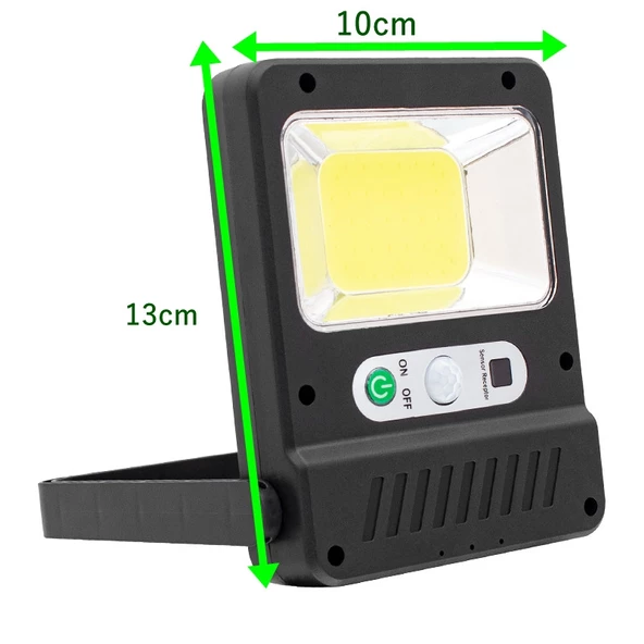 gaman Güneş Enerjili Beyaz Parlak Ledli 3 Mod Sensörlü Solar Projektör Dış Mekan Yx-607 - 2