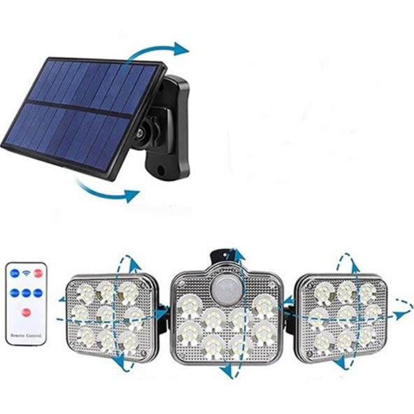 gaman 138 Led Güneş Enerjili 3 Mod Sensörlü Kablosuz Solar Lamba Harekete Duyarlı - 3