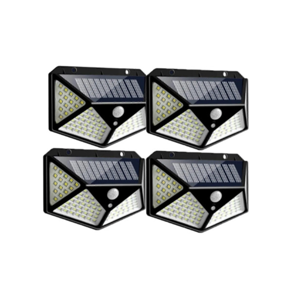 4 Adet 100 Led Solar Güneş Enerjili Hareket Sensörlü Bahçe Garaj Ev Aydınlatma Lambası - 2