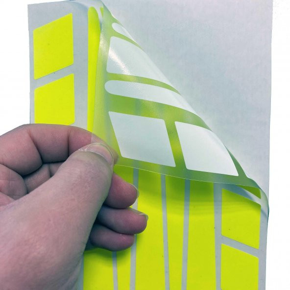 Şerit Tasarımlı Floresan Sarı Motosiklet Kask Sticker Çınar Extreme - 5