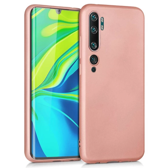 Xiaomi Mi Note 10  Premium Silikon Kılıf Rose Gold