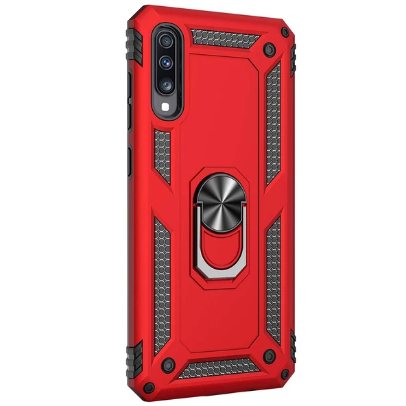 Samsung Galaxy A50 (A505F) Yüzüklü Tank Kılıf Bordo - 2
