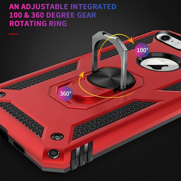 Xiaomi Redmi Note 8 Pro Yüzüklü Tank Kılıf Bordo - 2