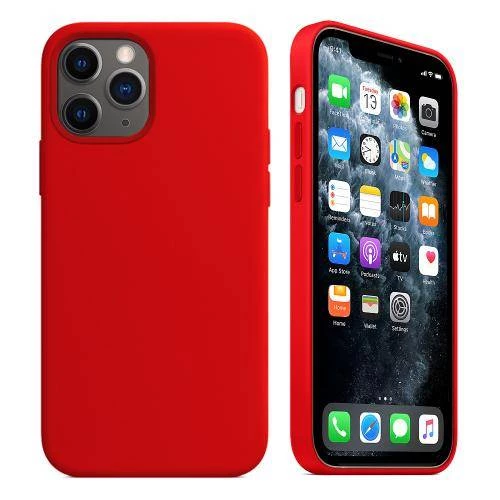 Apple iPhone 11 Pro İçi Kadife Silikon Kılıf Kırmızı - 1