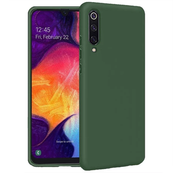 Samsung Galaxy A50 İçi Kadife Silikon Kılıf Yeşil