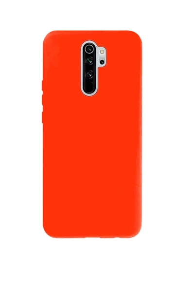 Xiaomi Redmi Note 8 Pro İçi Kadife Silikon Kılıf Turuncu