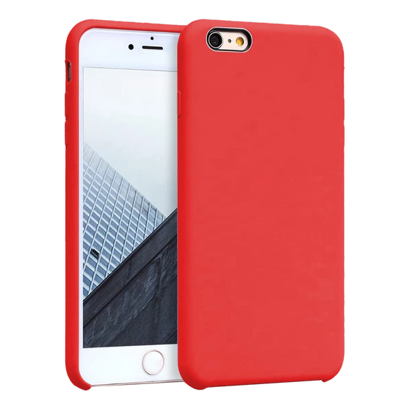 Apple iPhone 6S İnce Mat Silikon Kılıf Kırmızı