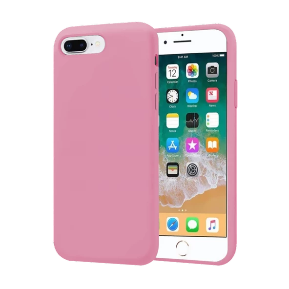 Apple iPhone 7 Plus İnce Mat Silikon Kılıf Pembe