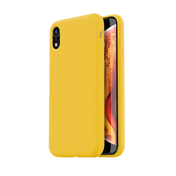 Apple iPhone XR İnce Mat Silikon Kılıf Sarı