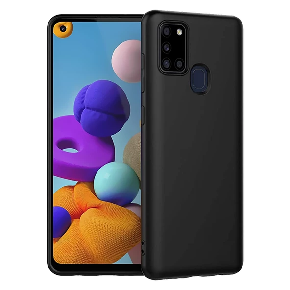 Samsung Galaxy A21S İnce Mat Silikon Kılıf Siyah