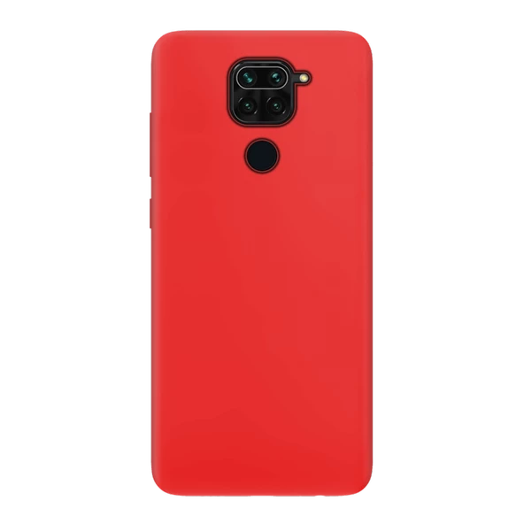 Xiaomi Redmi Note 9 İnce Mat Silikon Kılıf Kırmızı