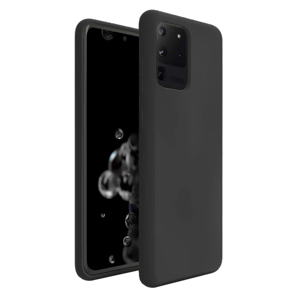 Samsung Galaxy S20 Ultra İnce Mat Silikon Kılıf Siyah