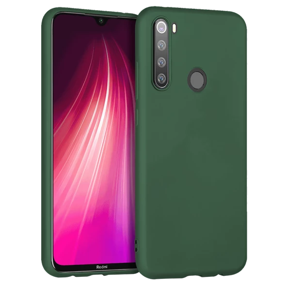 Xiaomi Redmi Note 8 İnce Mat Silikon Kılıf Haki