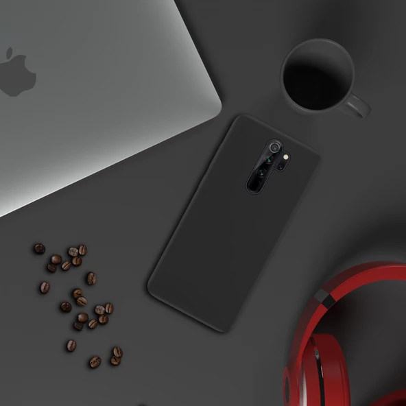 Xiaomi Redmi Note 8 Pro İnce Mat Silikon Kılıf Siyah - 3