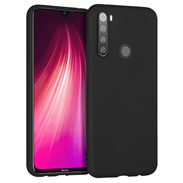 Xiaomi Redmi Note 8 İnce Mat Silikon Kılıf Siyah