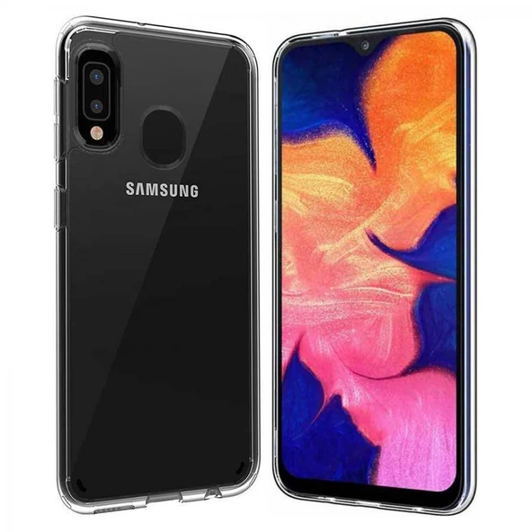 Samsung Galaxy A20 Ultra İnce Silikon Kılıf Şeffaf