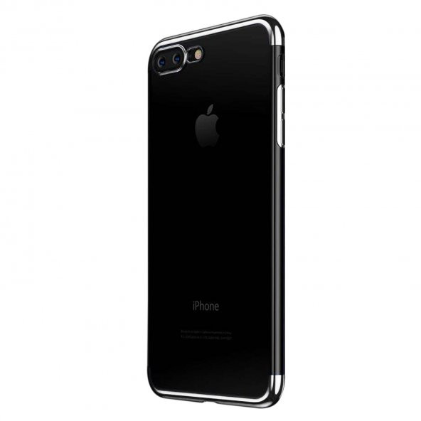 Apple iPhone 8 Plus Parlak Lazer Silikon Kılıf Gümüş