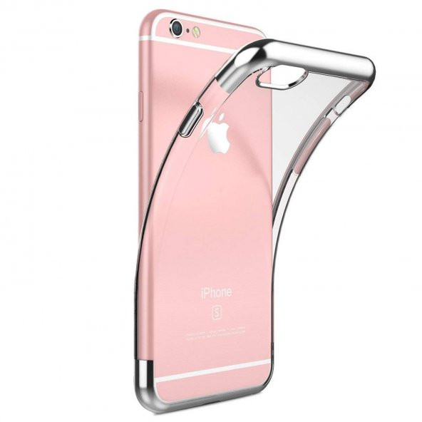 Apple iPhone 6 Parlak Lazer Silikon Kılıf Gümüş