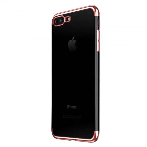 Apple iPhone 8 Plus Parlak Lazer Silikon Kılıf Rose
