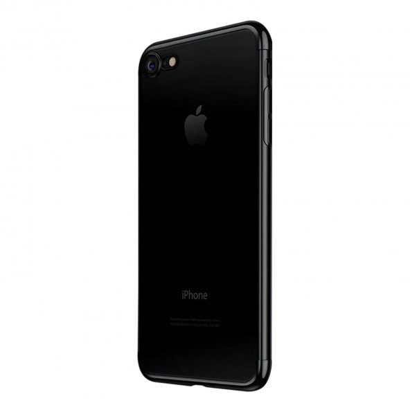 Apple iPhone SE 2020 Parlak Lazer Silikon Kılıf Siyah